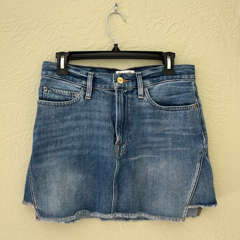 FRAME Denim Mini Jean Skirt Size 27 - Picture 2 of 7